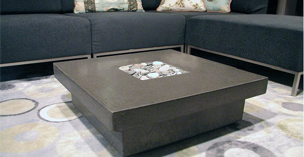 журнальный столик из шлифованного бетона, мебель из бетона