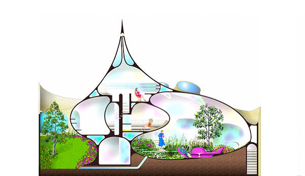 План дома Nautilus, стиль строения биоархитектура