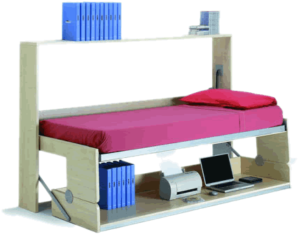удобная кровать для небольшой комнаты
