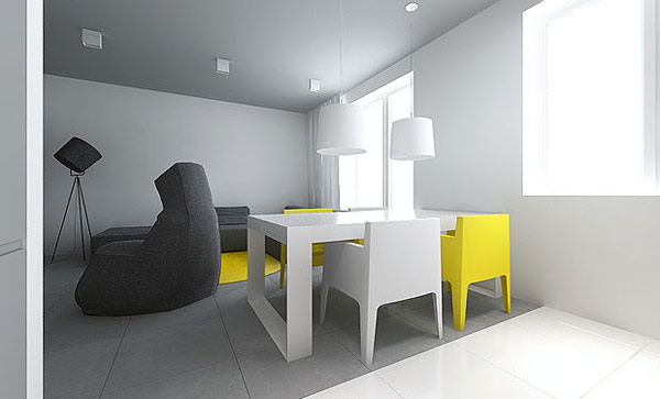дизайн двухкомнатной квартиры в современном стиле минимализм